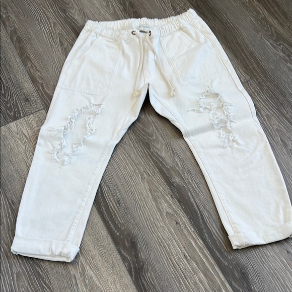 One Teaspoon White Distressed Pants - Picture 3 of 5